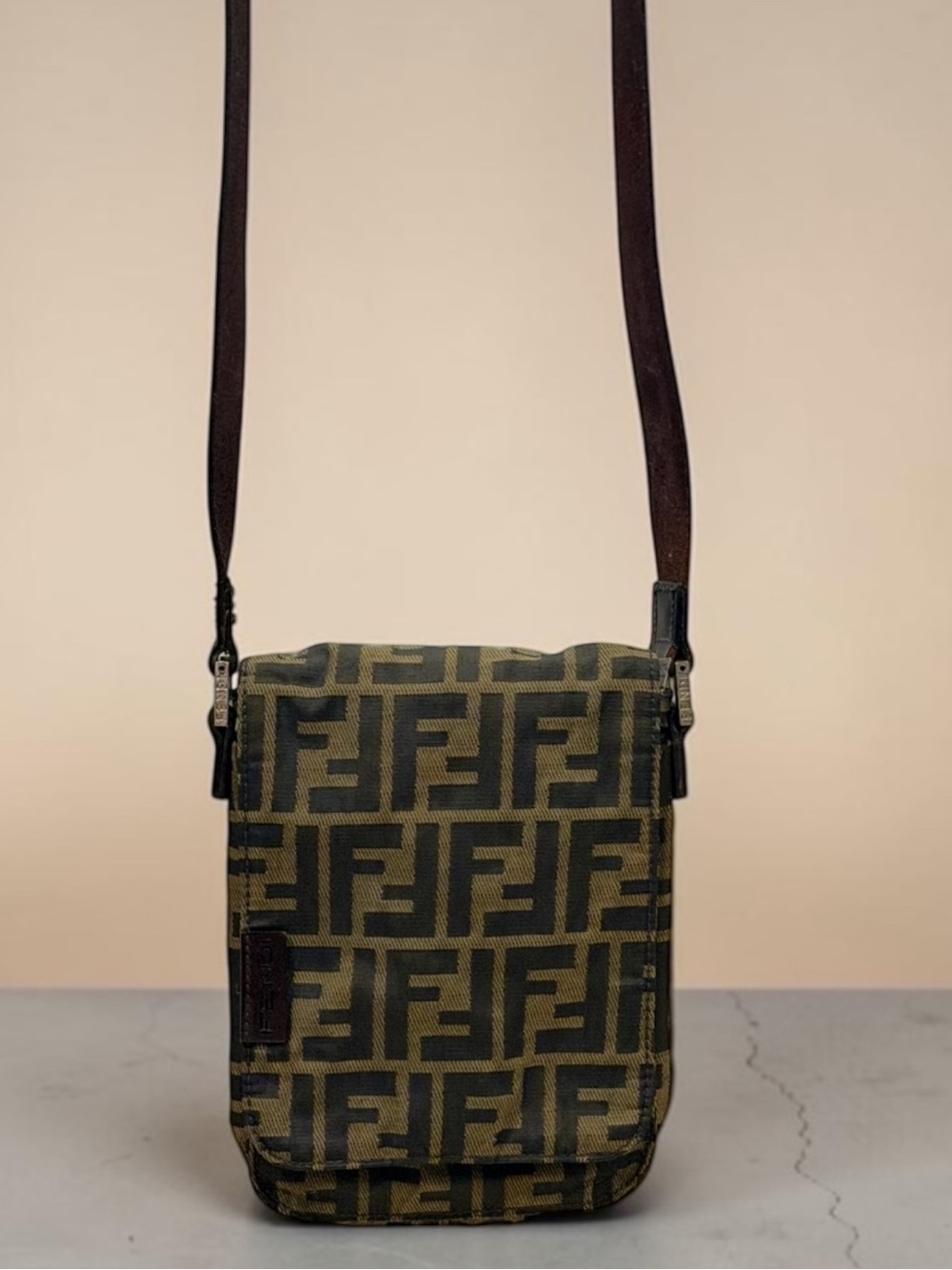 FENDI Zucca Canvas
Shoulder Bag Black Brown - Authentic | PreLOVED + Dust Bag